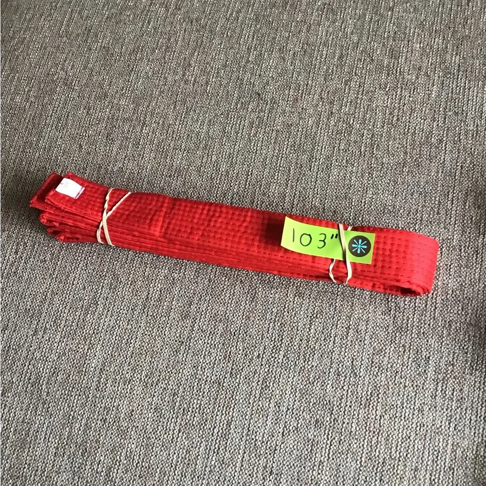 Red Martial Arts Belt 103” taekwondo karate size 3